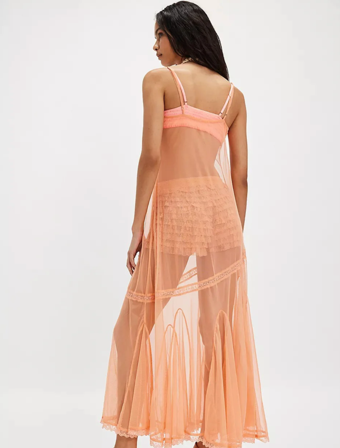 Free People Madeline Mesh Maxi Slip - Size Medium