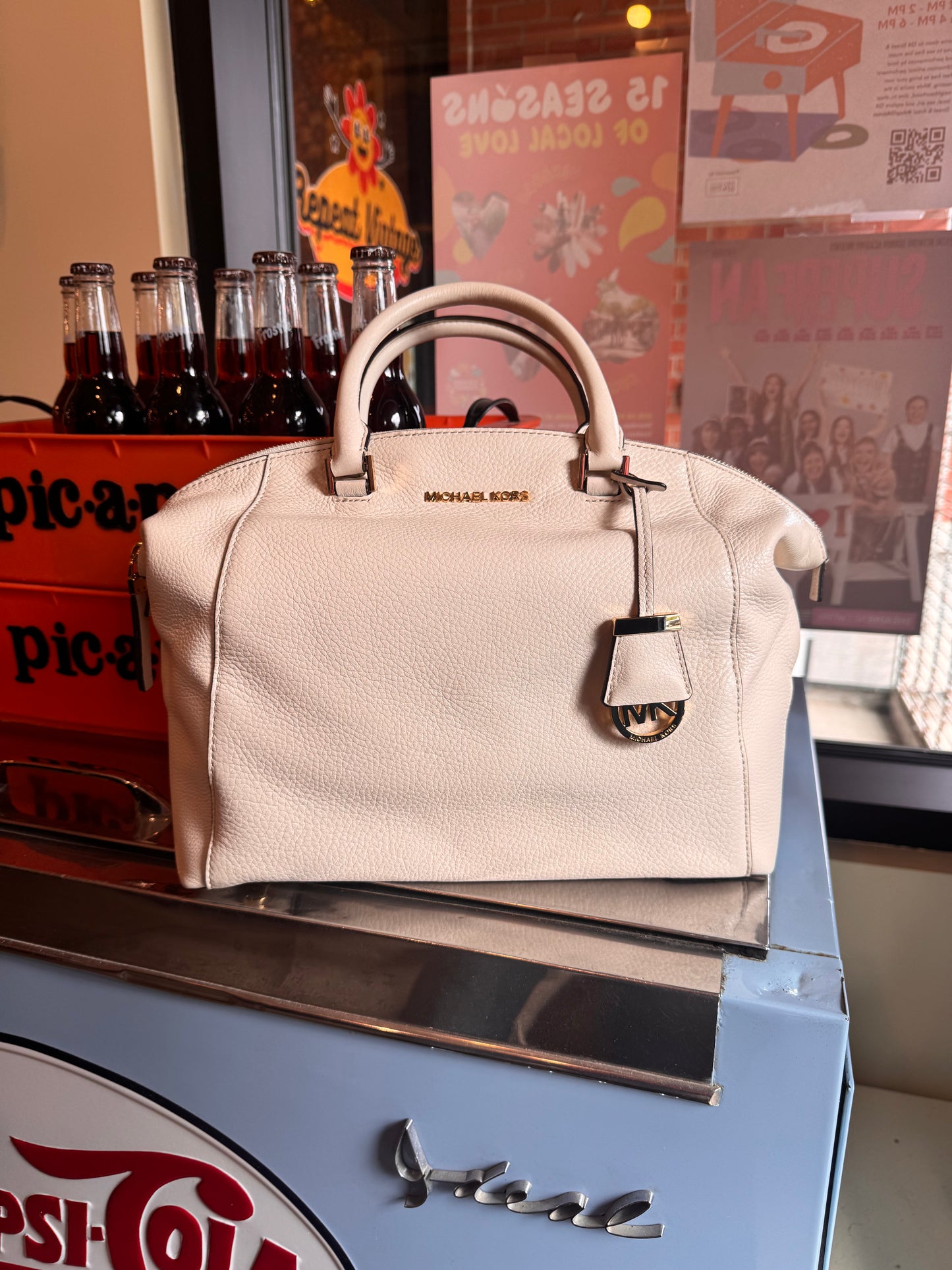 Michael Kors Pebbled Riley Satchel Bag