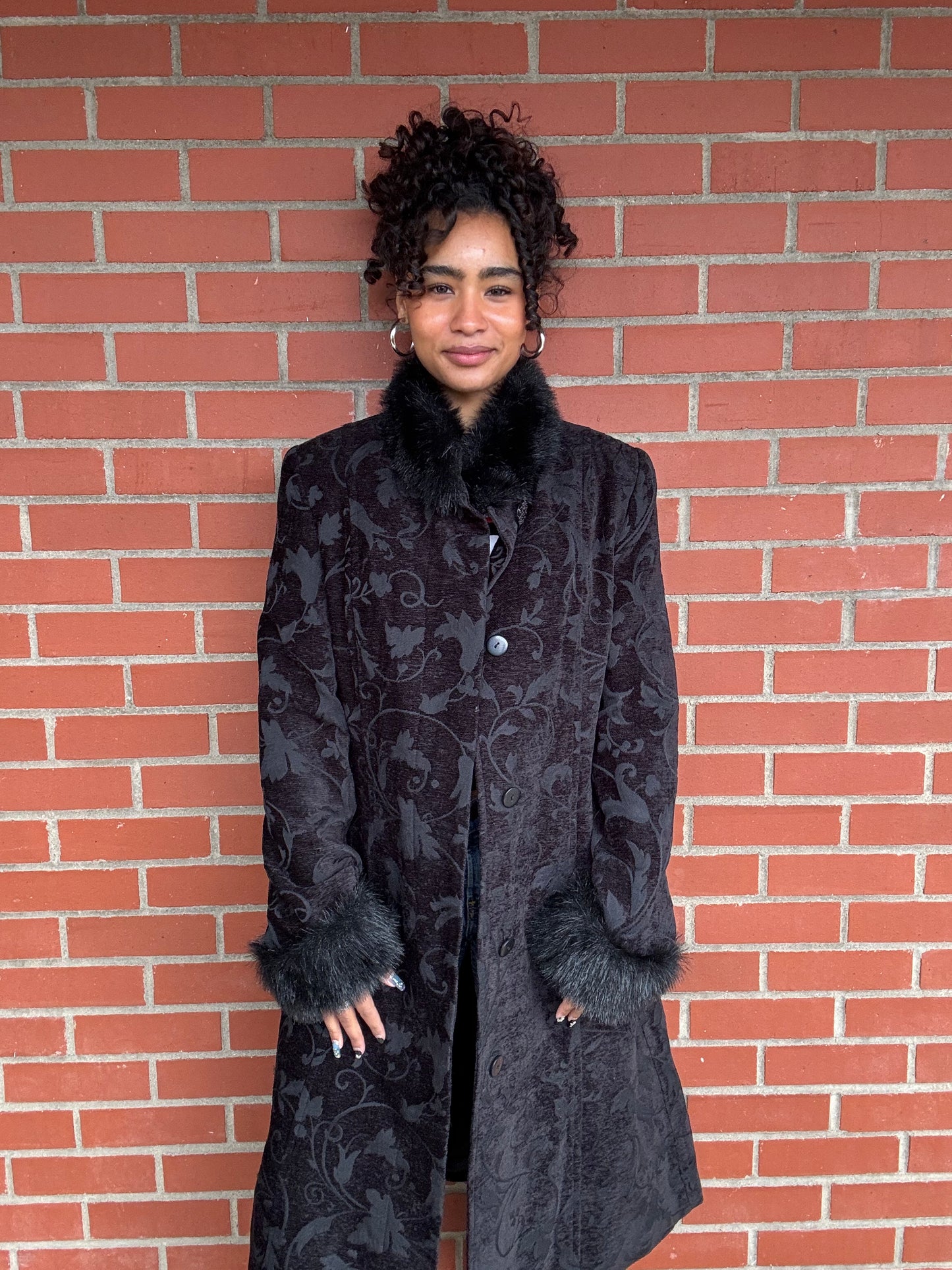 Pizazz Faux Velvet Fur Coat - Size 7/8