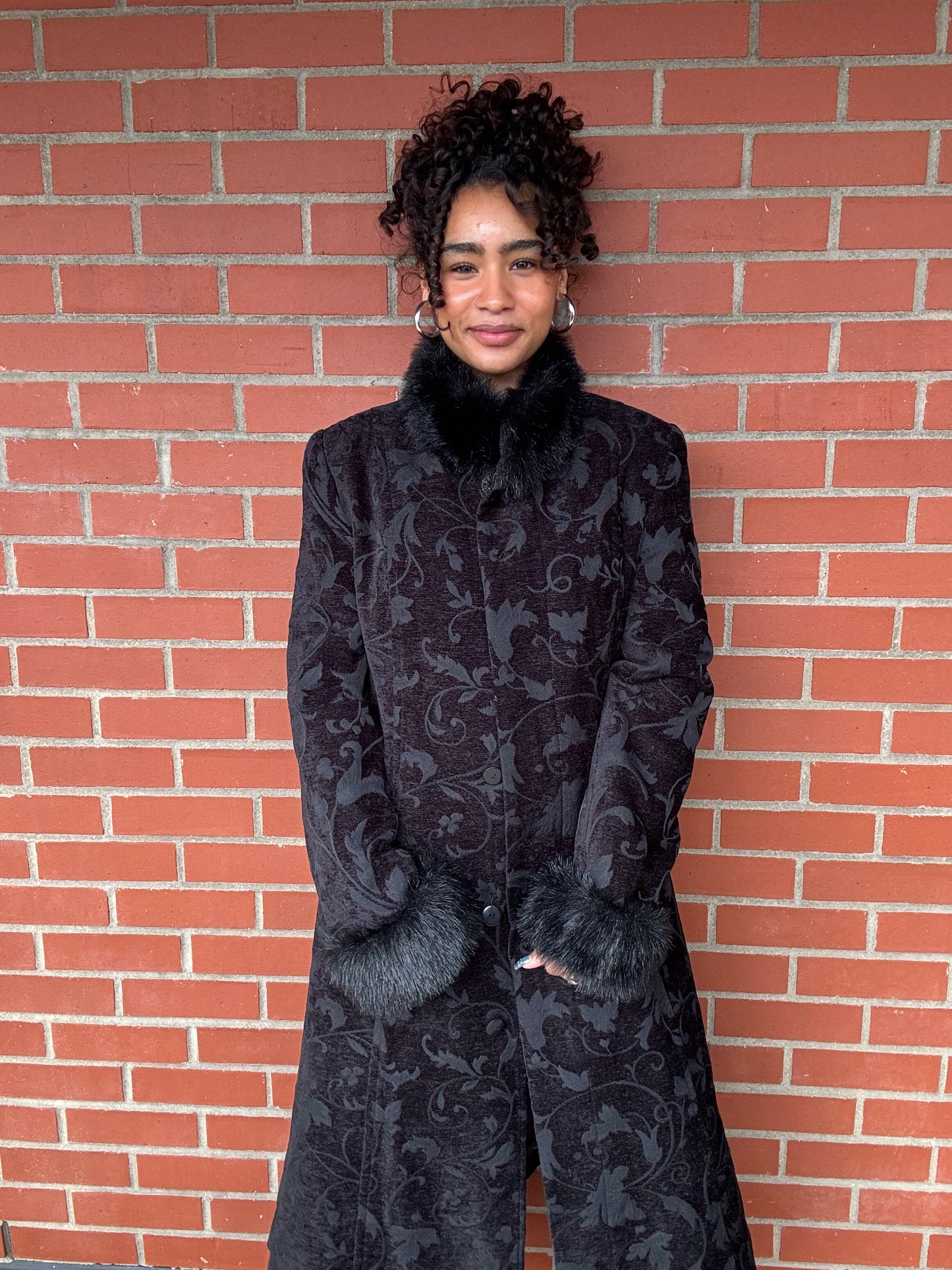 Pizazz Faux Velvet Fur Coat - Size 7/8