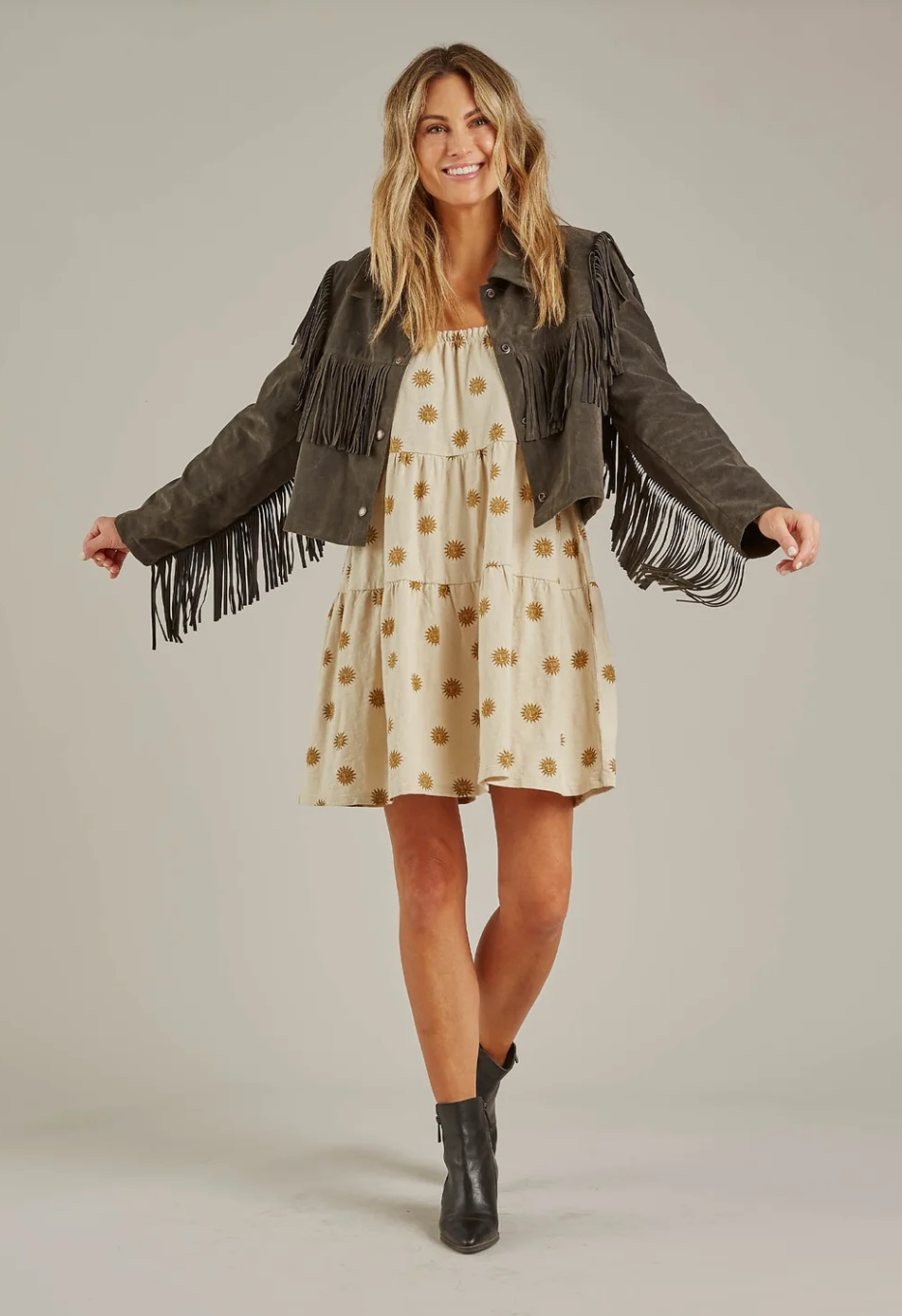 Rylee + Cru Fringe Jacket - Size XL