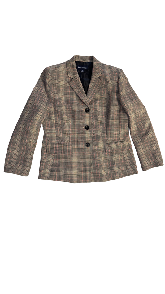 Evan Picone Plaid Suit Blazer - Size 16